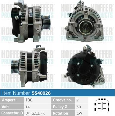 Hoffer H5540026 - Alternator furqanavto.az