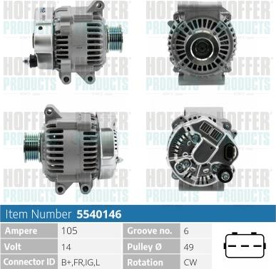 Hoffer H5540146 - Alternator furqanavto.az