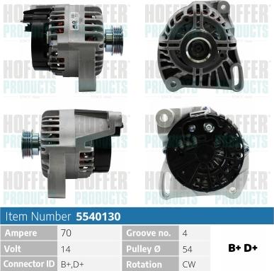 Hoffer H5540130 - Alternator furqanavto.az