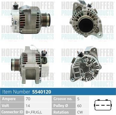 Hoffer H5540120 - Alternator furqanavto.az