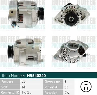 Hoffer H5540840 - Alternator furqanavto.az