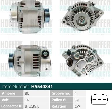 Hoffer H5540841 - Alternator furqanavto.az