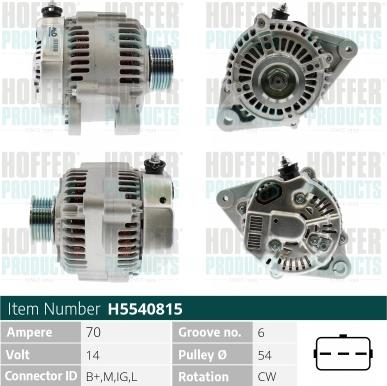 Hoffer H5540815 - Alternator furqanavto.az