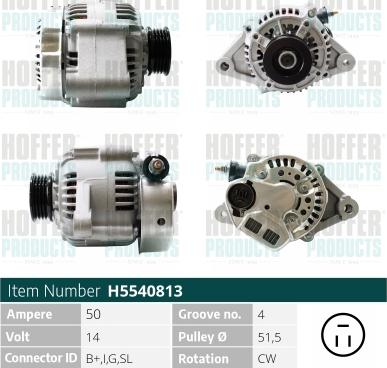 Hoffer H5540813 - Alternator furqanavto.az