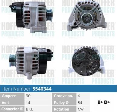 Hoffer H5540344 - Alternator furqanavto.az