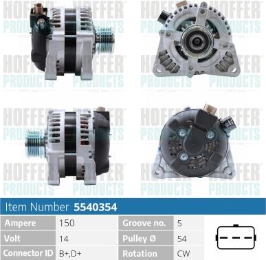 Hoffer H5540354 - Alternator furqanavto.az