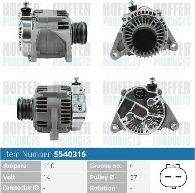 Hoffer H5540316 - Alternator furqanavto.az