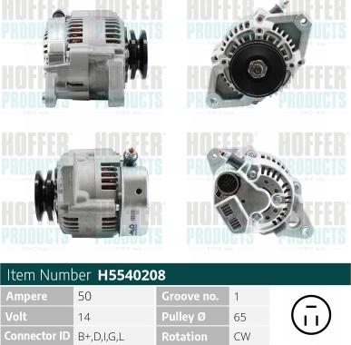 Hoffer H5540208 - Alternator furqanavto.az