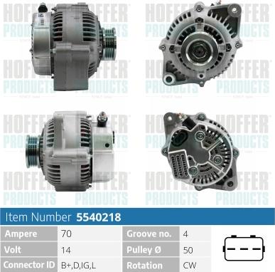 Hoffer H5540218 - Alternator furqanavto.az