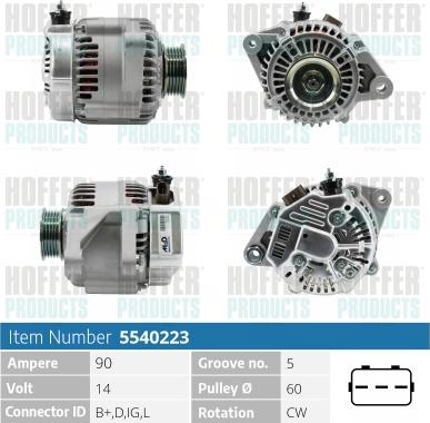 Hoffer H5540223 - Alternator furqanavto.az