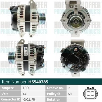 Hoffer H5540785 - Alternator furqanavto.az