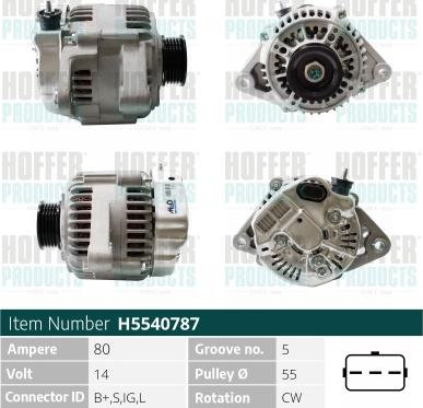 Hoffer H5540787 - Alternator furqanavto.az