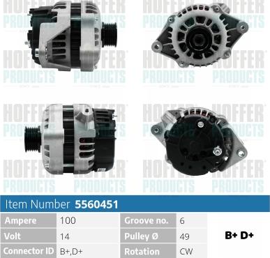 Hoffer H5560451 - Alternator furqanavto.az