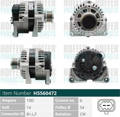 Hoffer H5560472 - Alternator furqanavto.az