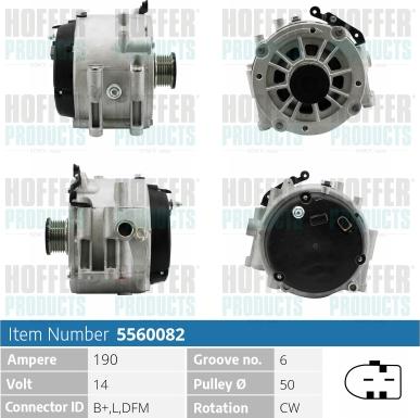 Hoffer H5560082 - Alternator furqanavto.az