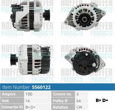 Hoffer H5560122 - Alternator furqanavto.az