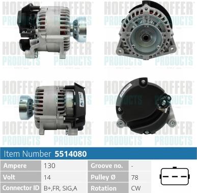 Hoffer H5514080 - Alternator furqanavto.az