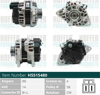 Hoffer H5515480 - Alternator furqanavto.az