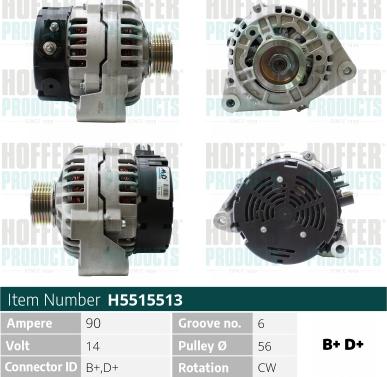 Hoffer H5515513 - Alternator furqanavto.az