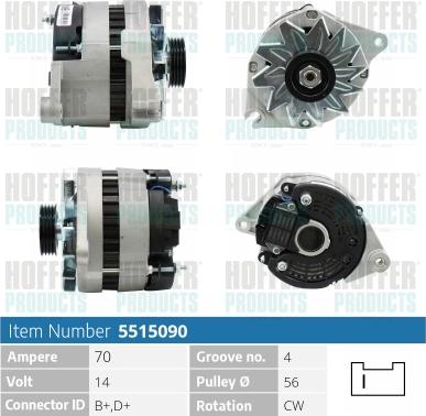 Hoffer H5515090 - Alternator furqanavto.az