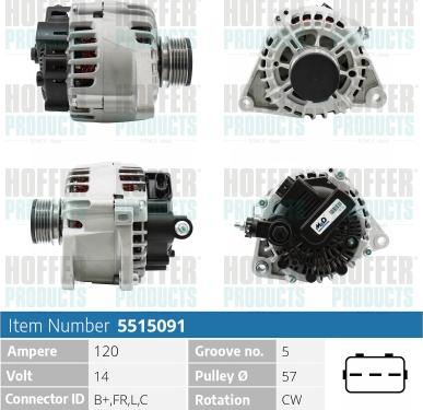 Hoffer H5515091 - Alternator furqanavto.az