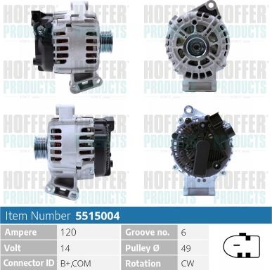 Hoffer H5515004 - Alternator furqanavto.az