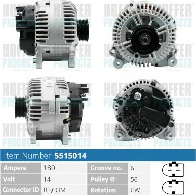 Hoffer H5515014P - Alternator furqanavto.az