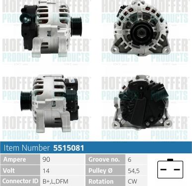 Hoffer H5515081 - Alternator furqanavto.az