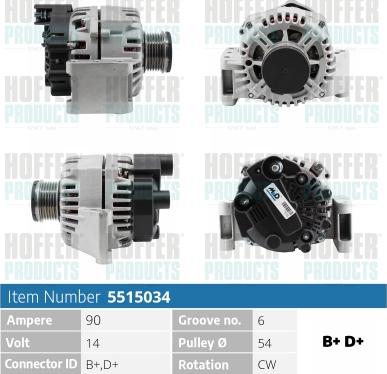 Hoffer H5515034 - Alternator furqanavto.az