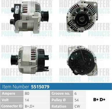 Hoffer H5515079 - Alternator furqanavto.az