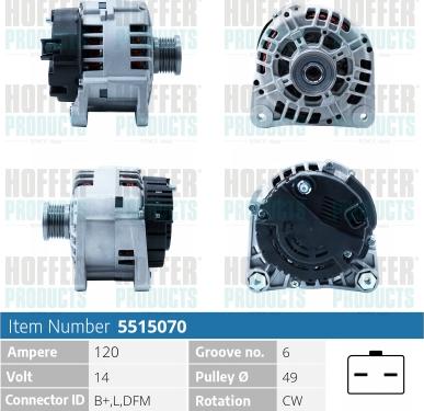 Hoffer H5515070 - Alternator furqanavto.az