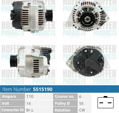 Hoffer H5515190 - Alternator furqanavto.az