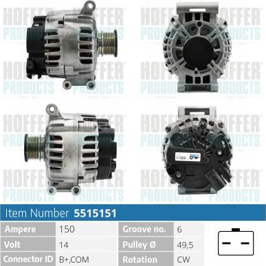 Hoffer H5515151P - Alternator furqanavto.az