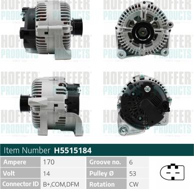 Hoffer H5515184 - Alternator furqanavto.az