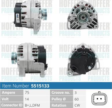 Hoffer H5515133 - Alternator furqanavto.az