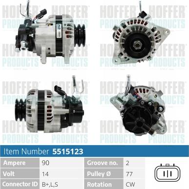 Hoffer H5515123 - Alternator furqanavto.az