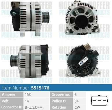 Hoffer H5515176 - Alternator furqanavto.az