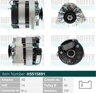 Hoffer H5515891 - Alternator furqanavto.az