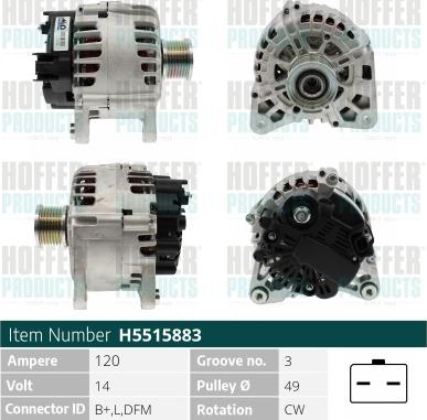 Hoffer H5515883 - Alternator furqanavto.az