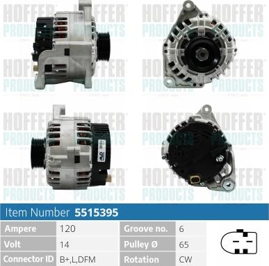 Hoffer H5515395 - Alternator furqanavto.az