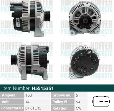 Hoffer H5515351 - Alternator furqanavto.az