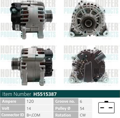 Hoffer H5515387 - Alternator furqanavto.az