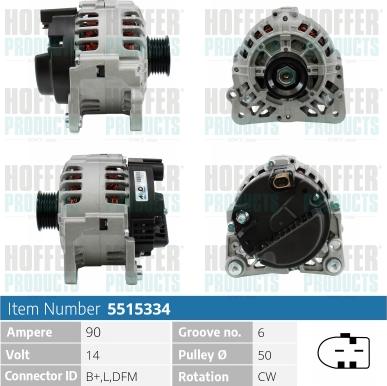 Hoffer H5515334 - Alternator furqanavto.az