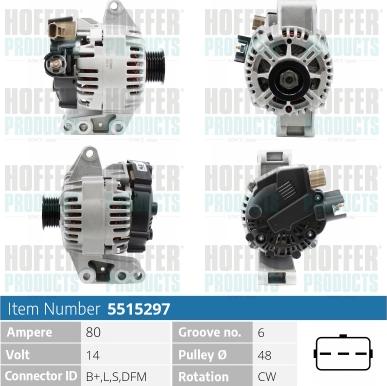 Hoffer H5515297 - Alternator furqanavto.az