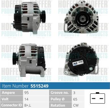 Hoffer H5515249 - Alternator furqanavto.az