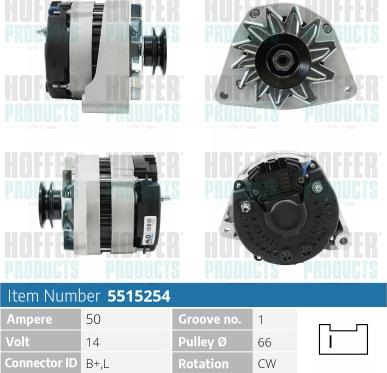 Hoffer H5515254 - Alternator furqanavto.az