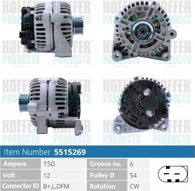 Hoffer H5515269 - Alternator furqanavto.az