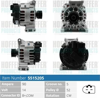 Hoffer H5515205 - Alternator furqanavto.az