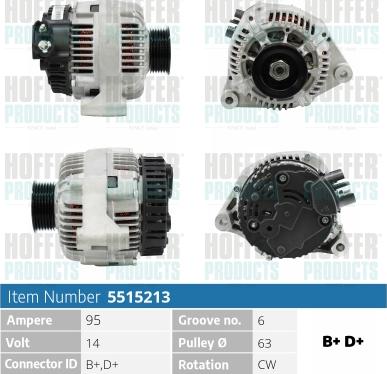 Hoffer H5515213 - Alternator furqanavto.az