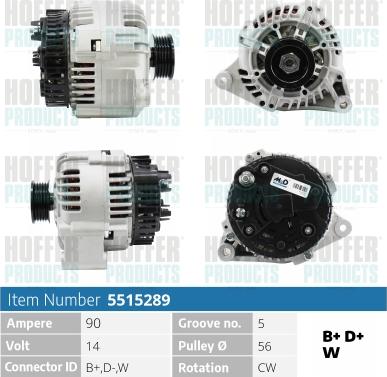 Hoffer H5515289 - Alternator furqanavto.az